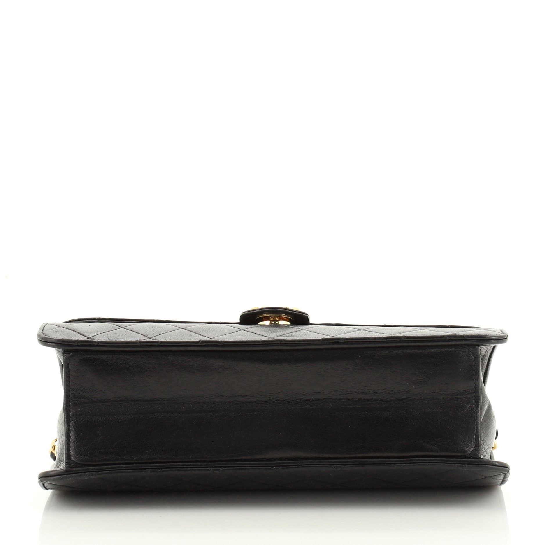 Vintage Clutch with Chain Quilted Leather Medium