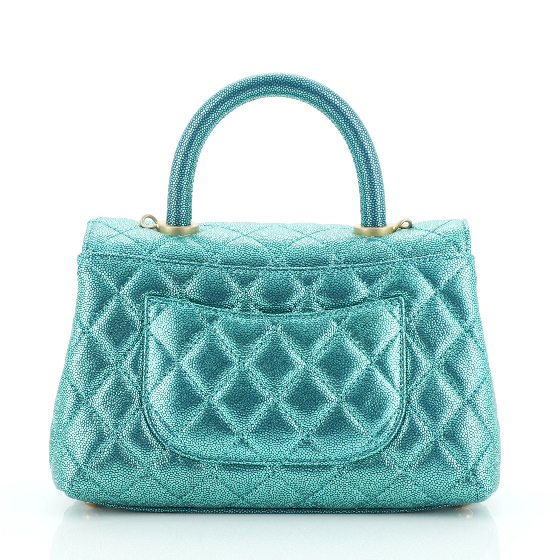 Coco Top Handle Bag Quilted Iridescent Caviar Mini