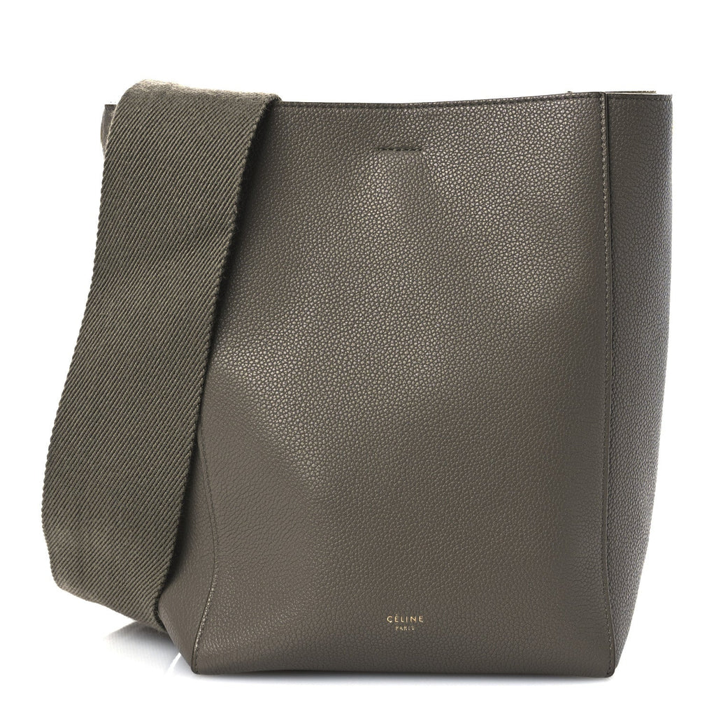 Soft Grained Calfskin Small Sangle Bucket Bag Taupe