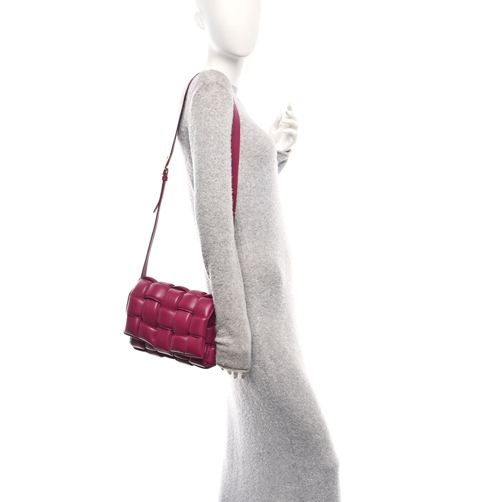 Nappa Maxi Intreccio Padded Cassette Crossbody Bag Cinnabar