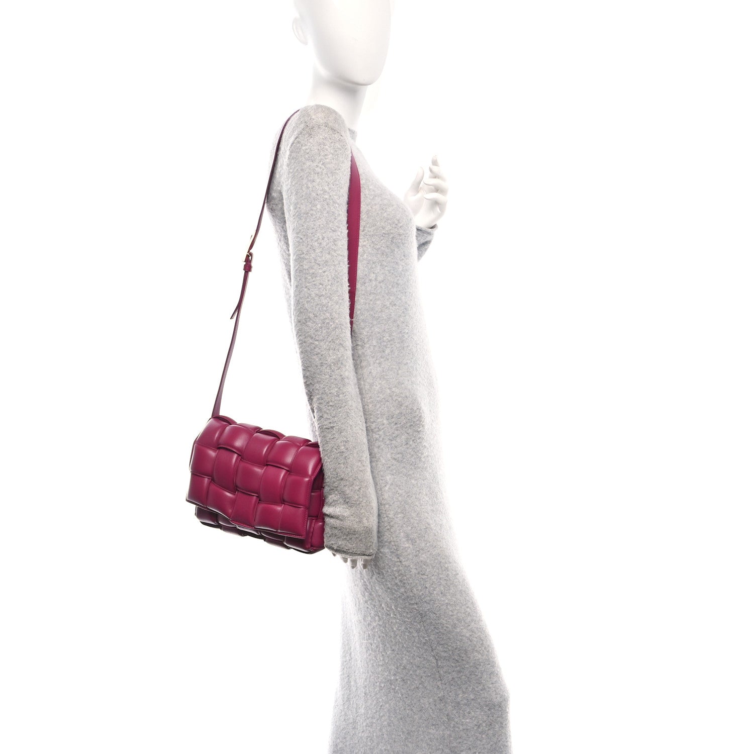 Nappa Maxi Intreccio Padded Cassette Crossbody Bag Cinnabar