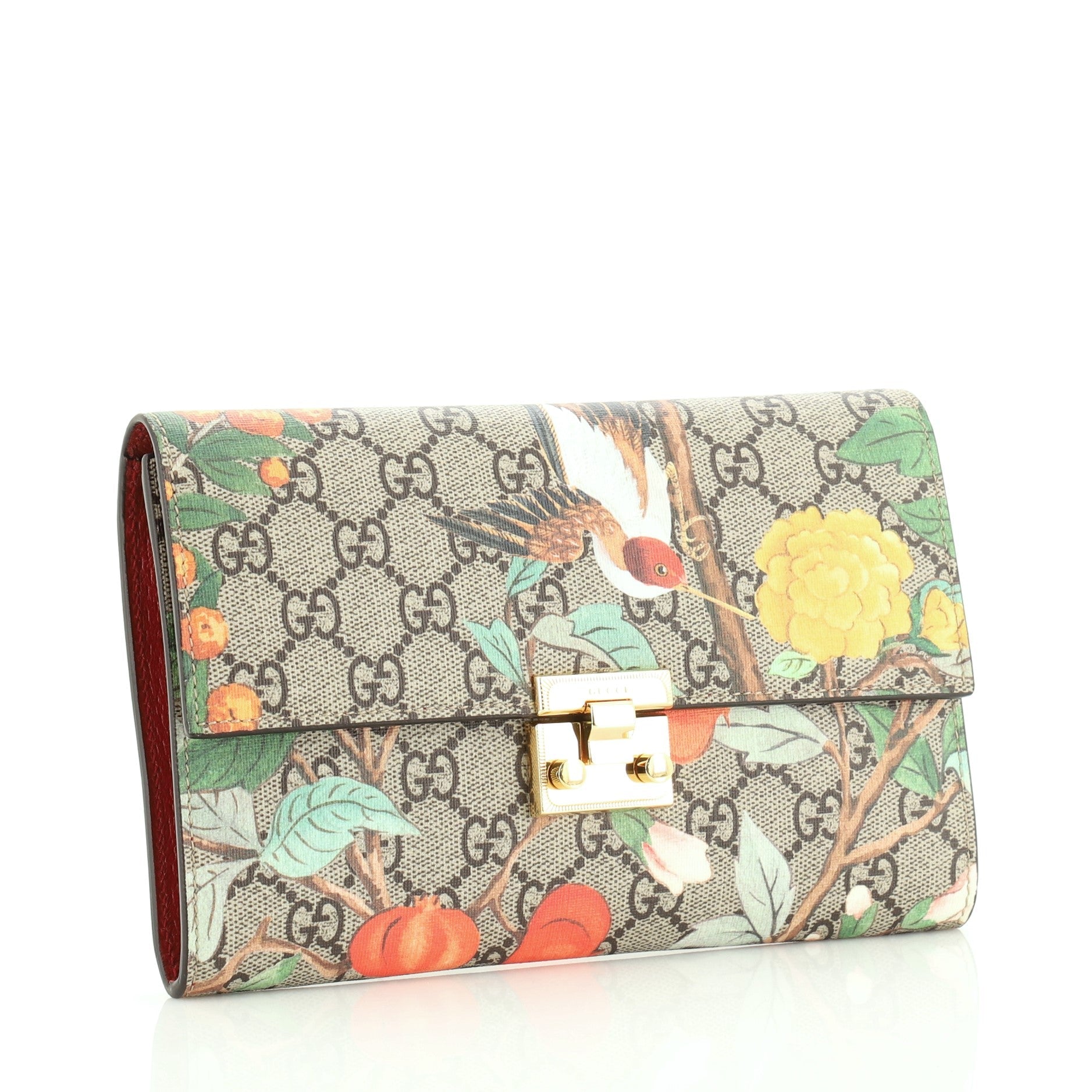 Padlock Clutch Tian Print GG Coated Canvas