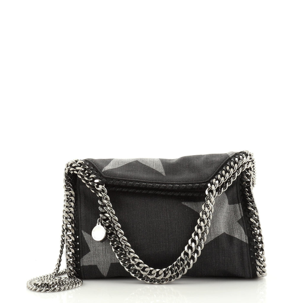 Falabella Fold Over Crossbody Bag Printed Denim Mini