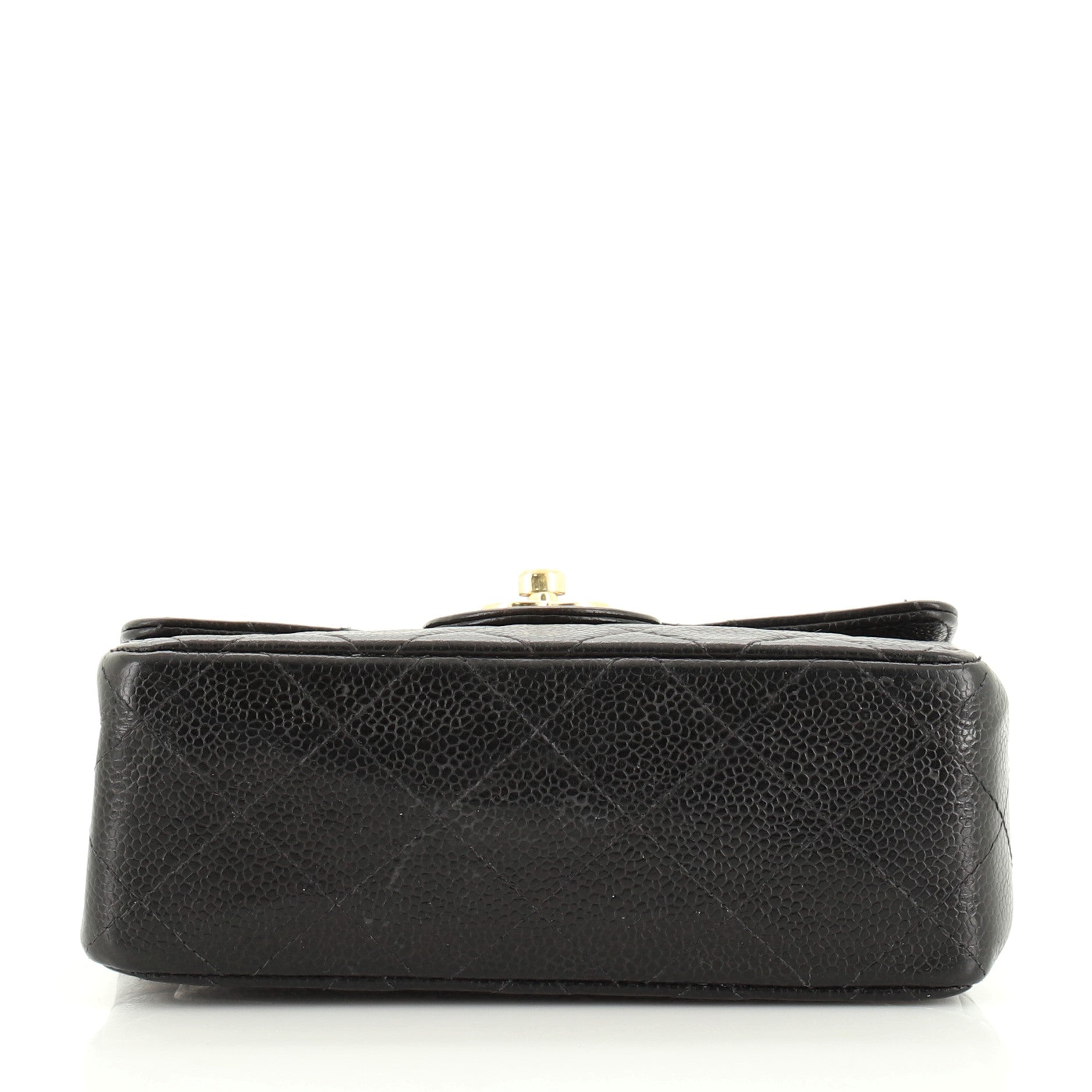 Vintage Square Classic Single Flap Bag Quilted Caviar Mini