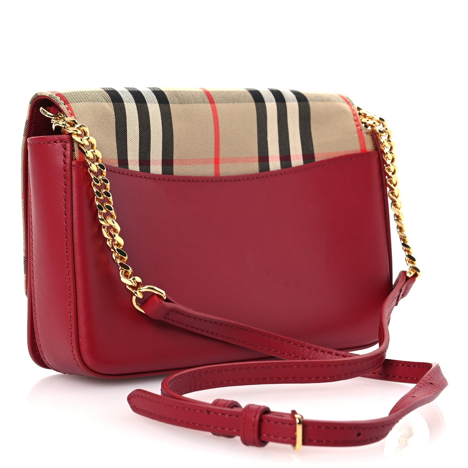 Calfskin Vintage Check Hayes Crossbody Parade Red