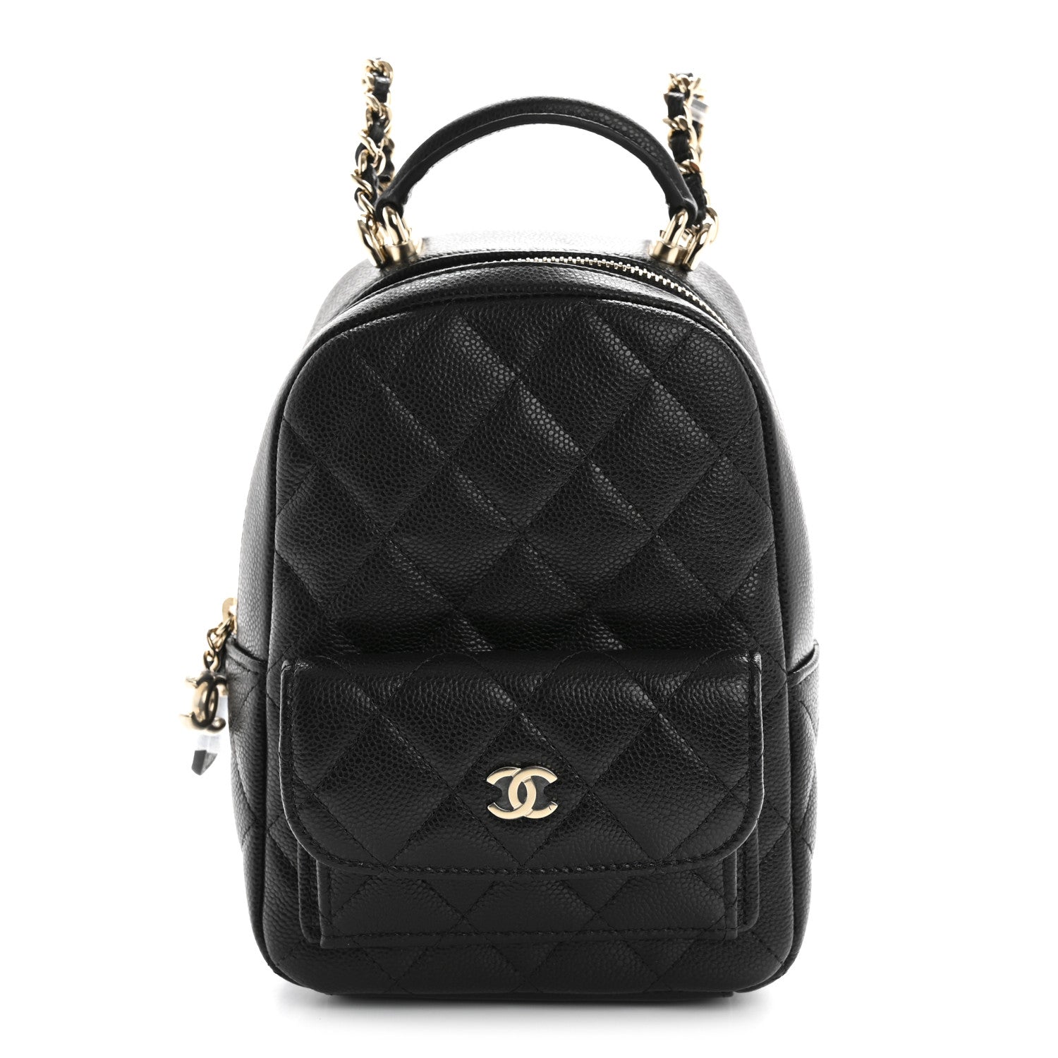 Caviar Quilted CC Mini Classic Backpack Black