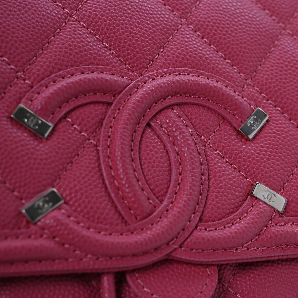 Caviar Quilted Small Filigree Backpack Pink
