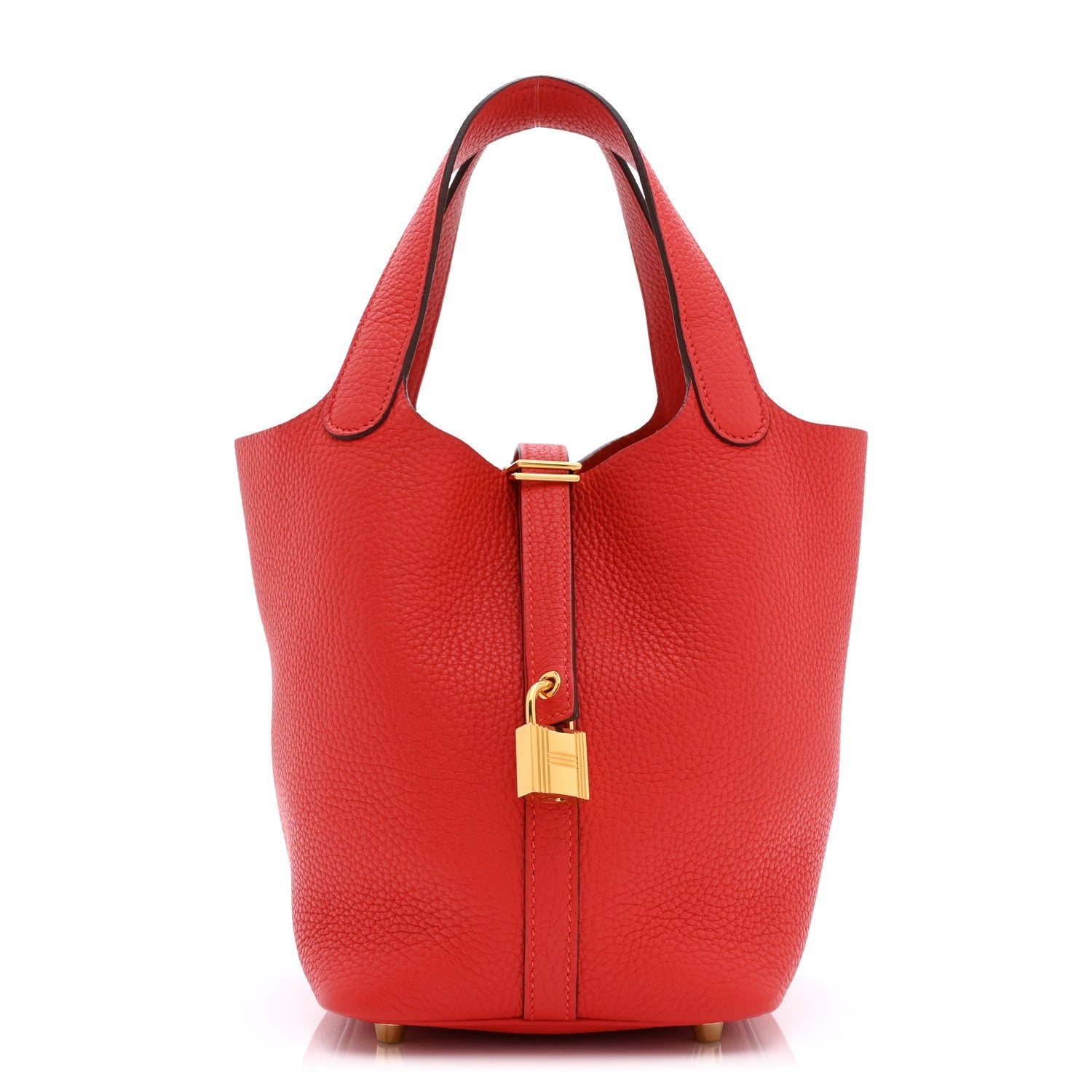 Taurillon Clemence Picotin Lock 18 PM Rouge Tomate
