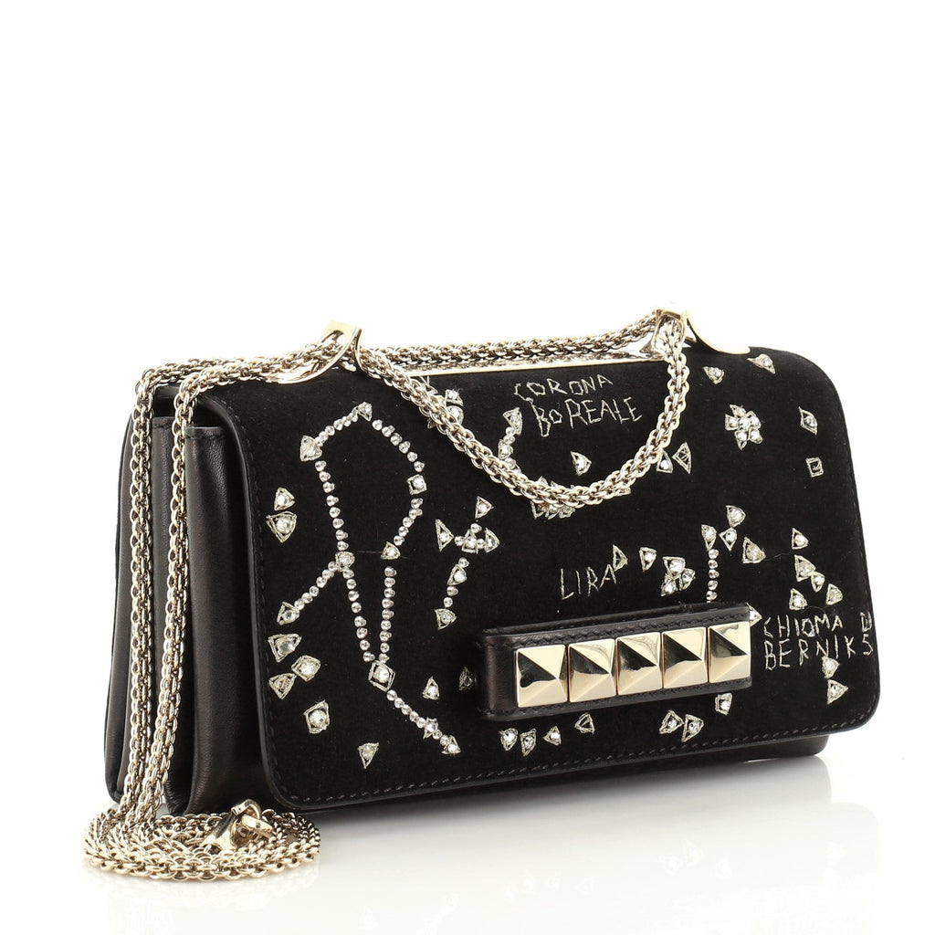 Va Va Voom Clutch Crystal Embellished Suede Medium