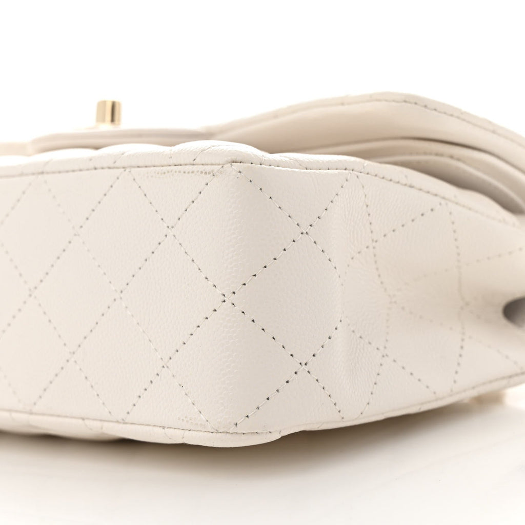 Caviar Quilted Small Double Flap White