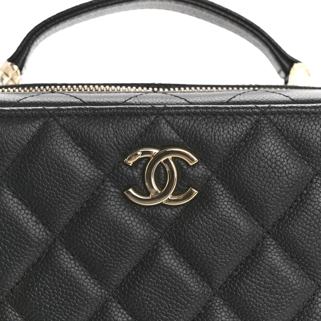 Caviar Quilted Vanity Case Black