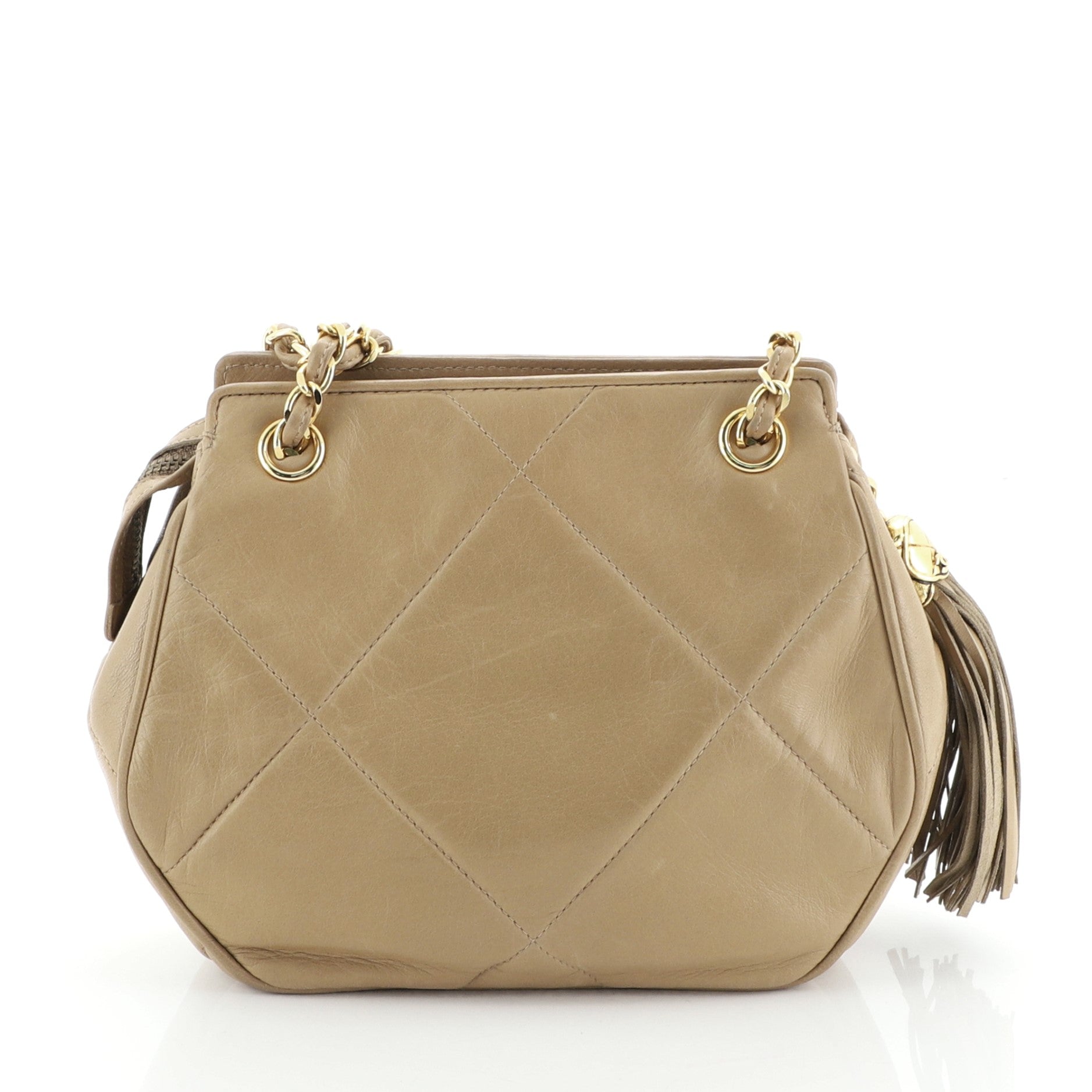 Vintage Diamond CC Tassel Shoulder Bag Quilted Leather Mini