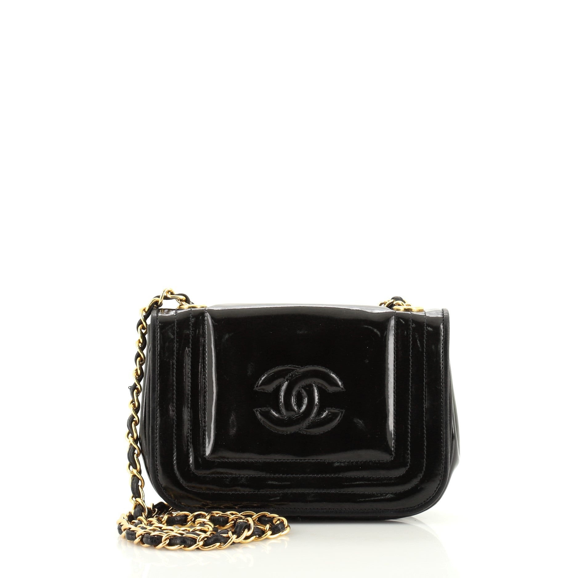 Vintage CC Stitch Flap Bag Patent Mini