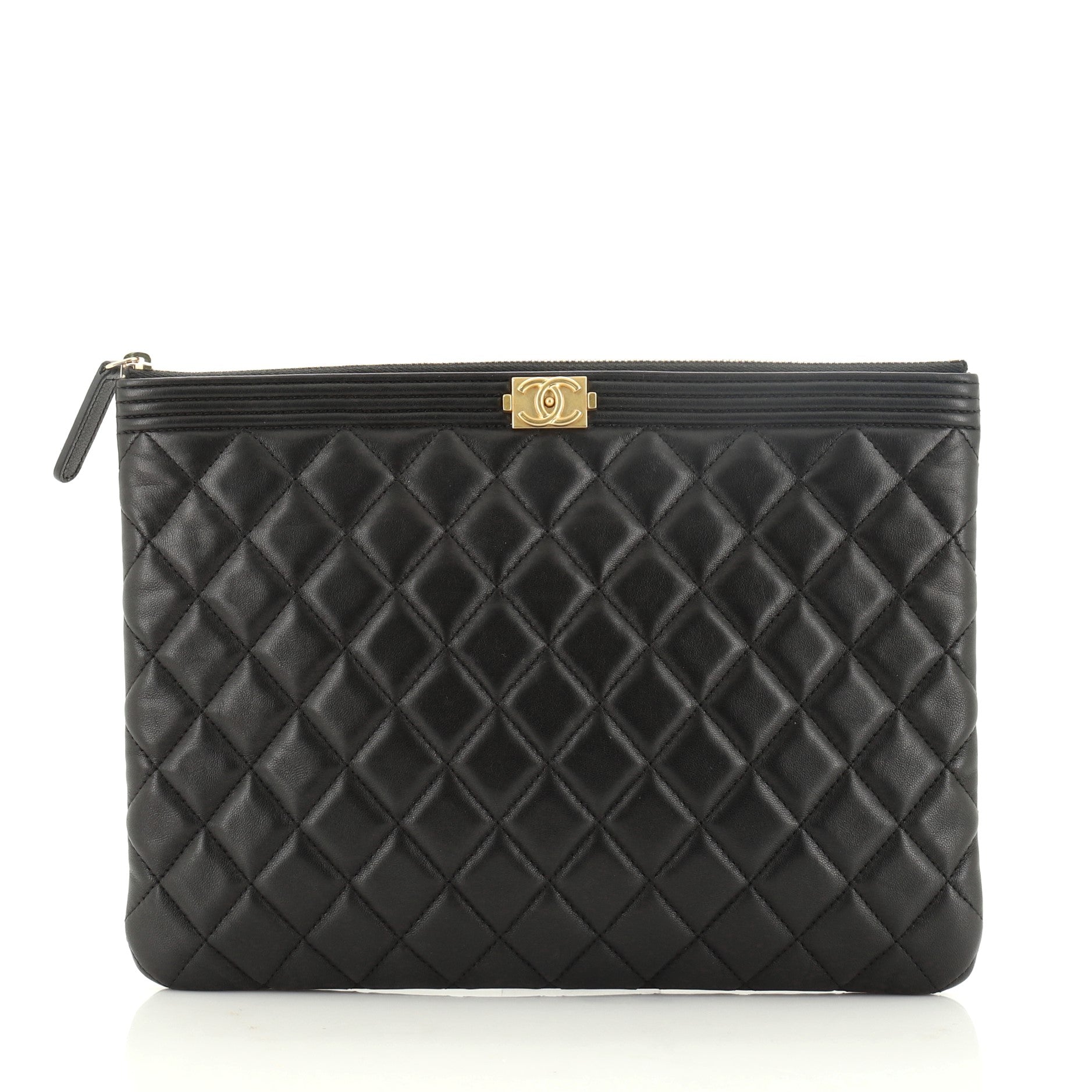 Boy O Case Clutch Quilted Lambskin Medium