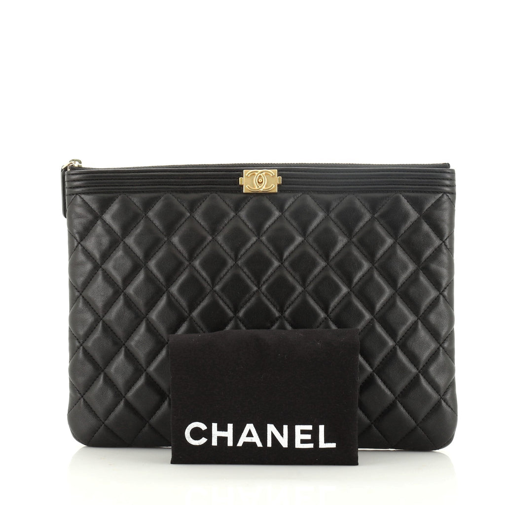 Boy O Case Clutch Quilted Lambskin Medium