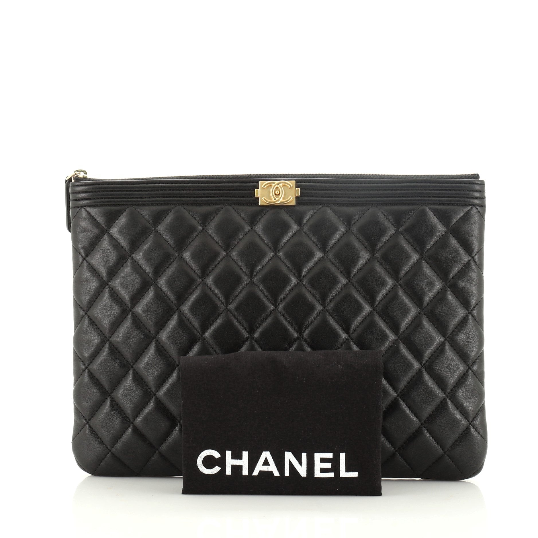 Boy O Case Clutch Quilted Lambskin Medium