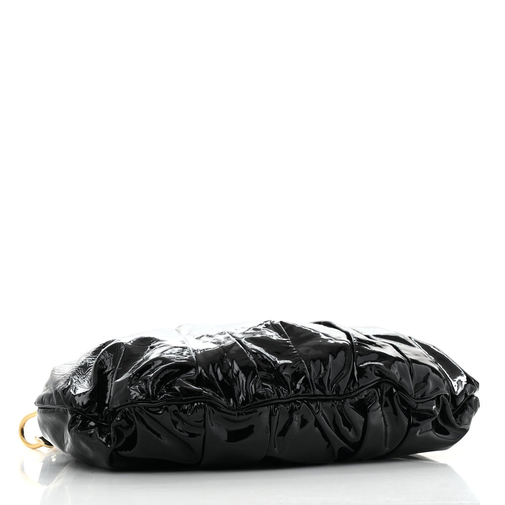 Patent Large Hysteria Top Handle Bag  Black