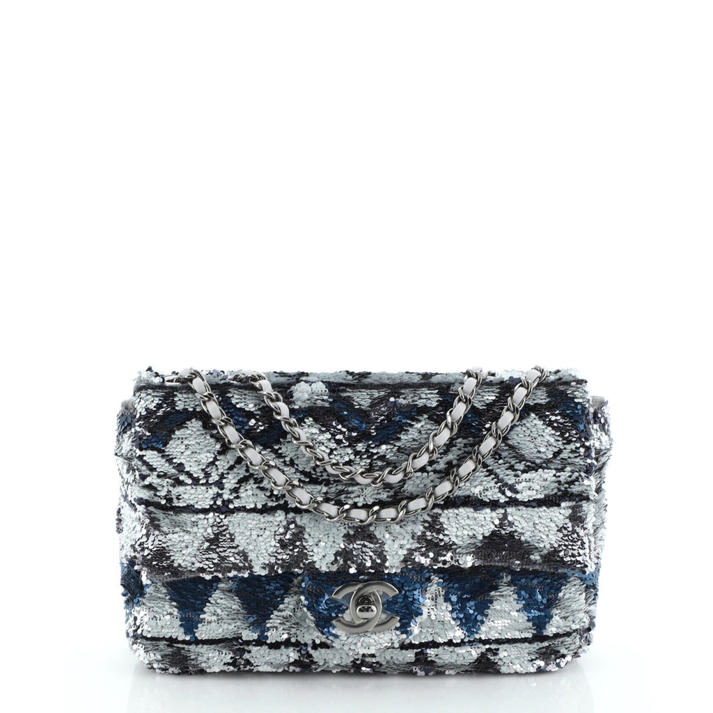 CC Chain Flap Bag Multicolor Sequins Mini