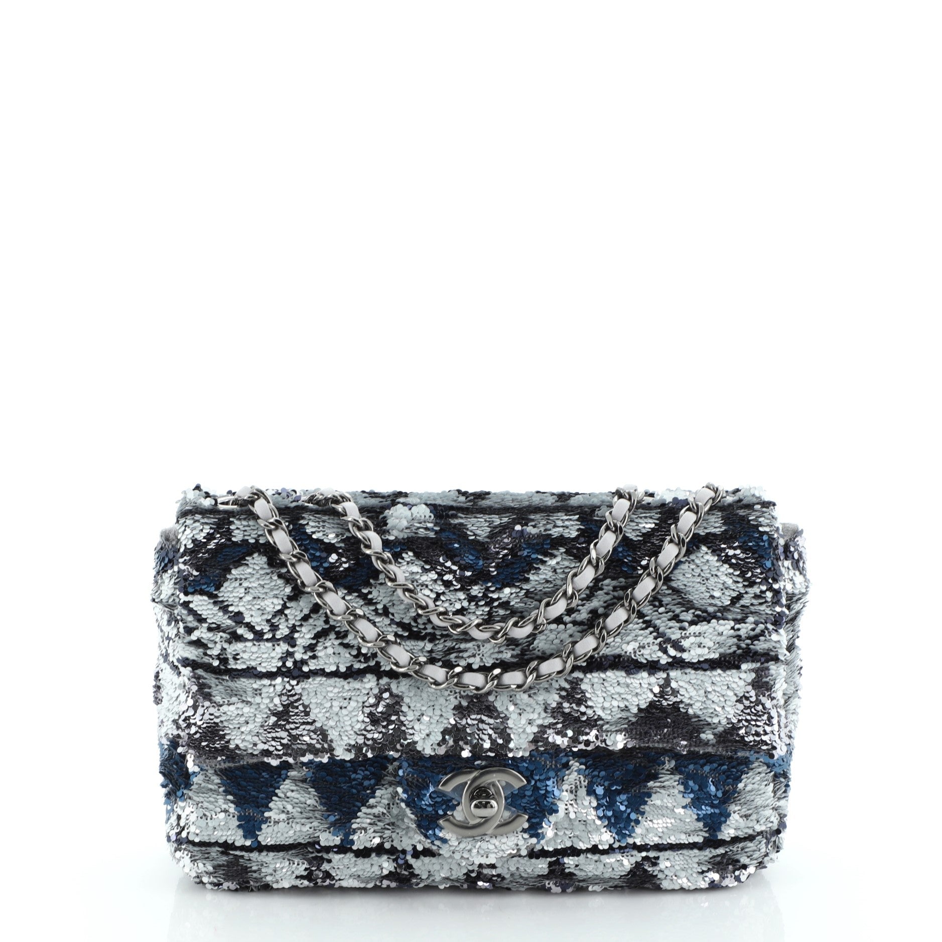CC Chain Flap Bag Multicolor Sequins Mini