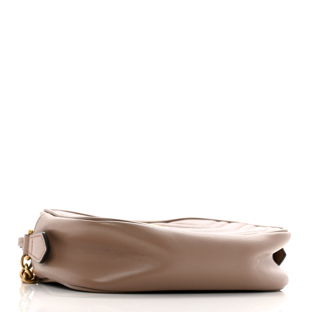 Calfskin Matelasse Mini GG Marmont Chain Shoulder Bag Porcelain Rose