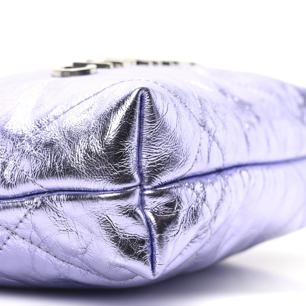 Metallic Calfskin Quilted Mini Chanel 22 Lilac