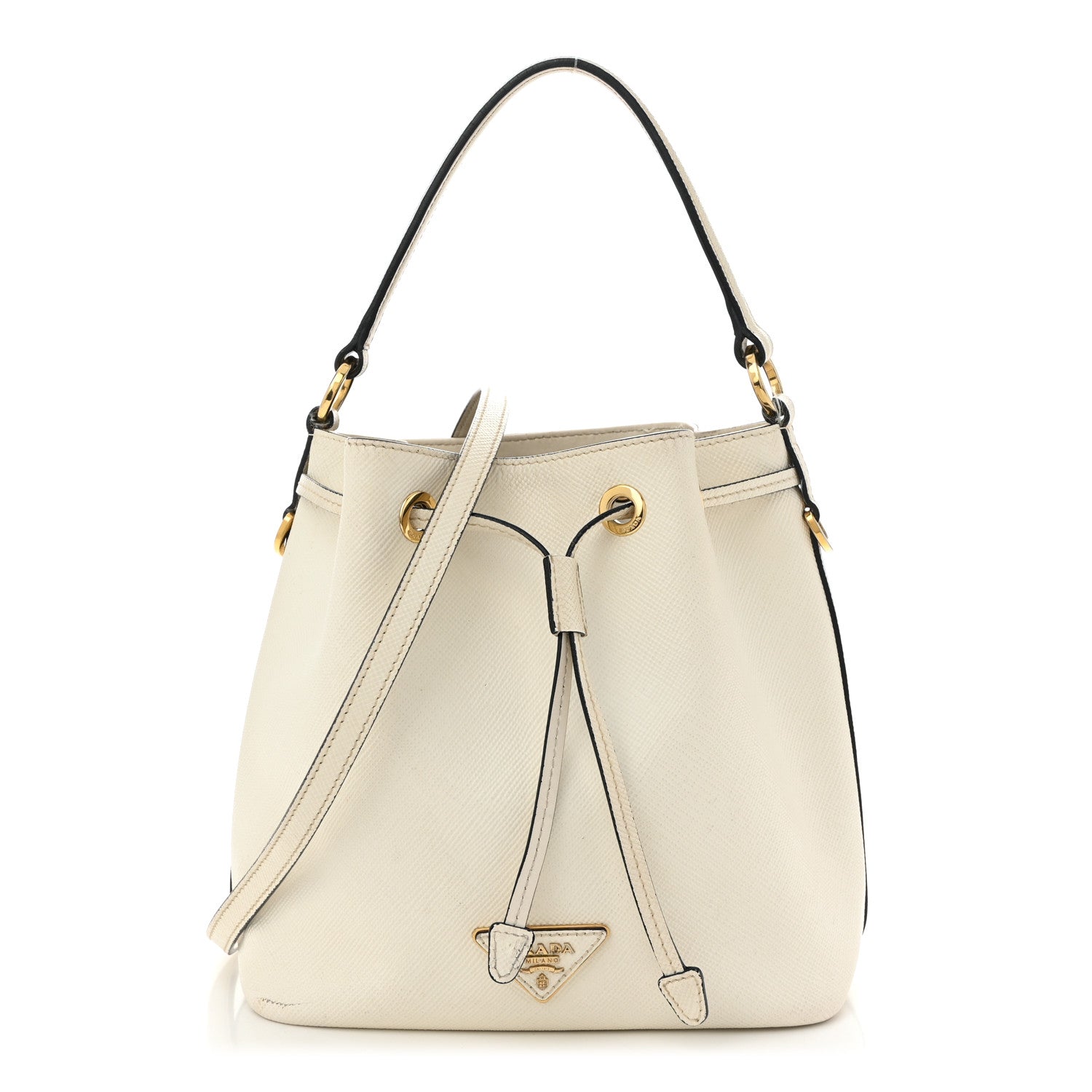 Saffiano Bucket Bag White