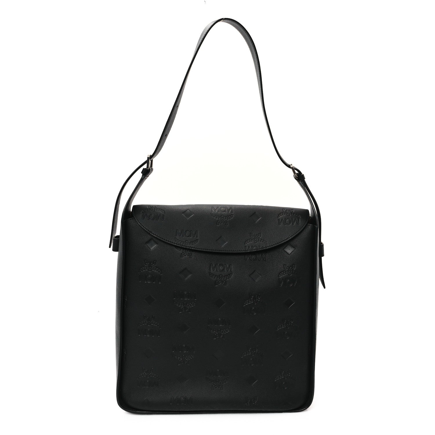 Calfskin Ottomar Monogram Large Aren Flap Hobo Black