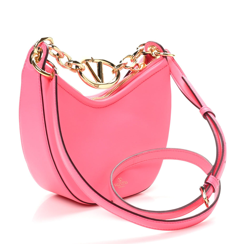 Nappa Small Vlogo Moon Hobo Bag Pink