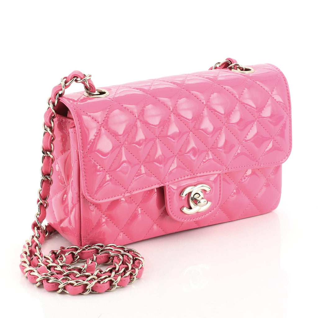 Classic Single Flap Bag Quilted Patent Mini