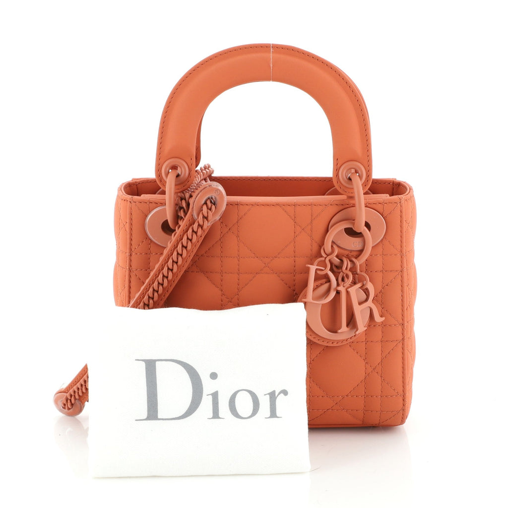 Ultra Matte Lady Dior Chain Bag Cannage Quilt Calfskin Mini