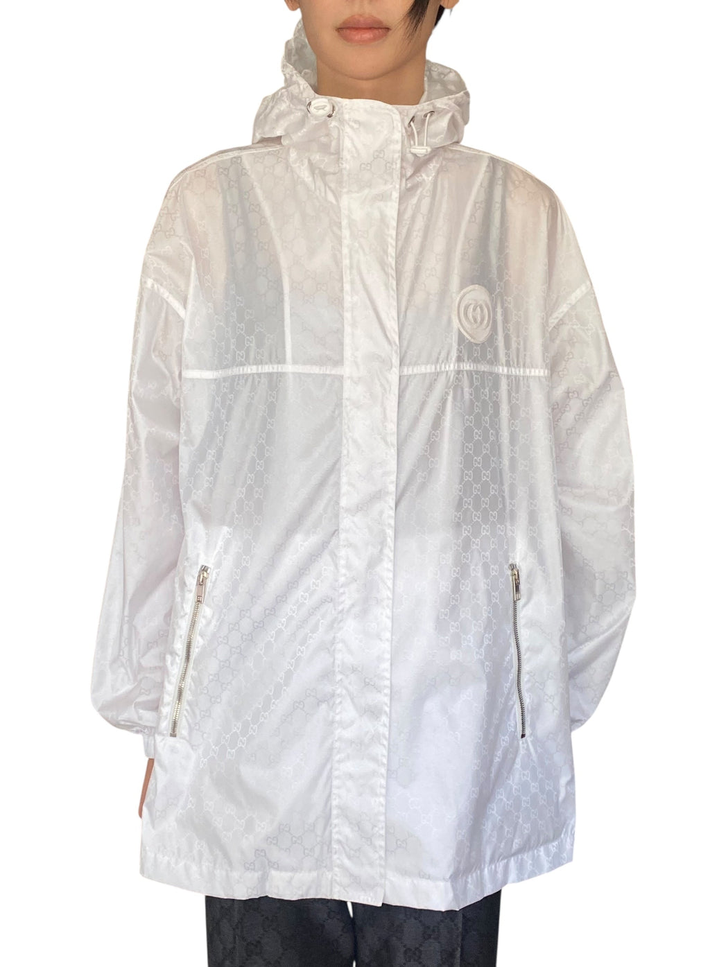 Gucci White Nylon GG Monogram Windbreaker - IT 42