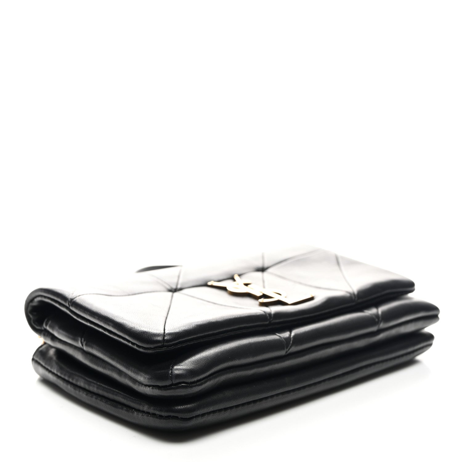 Lambskin Patchwork Monogram Jamie Chain Wallet Black
