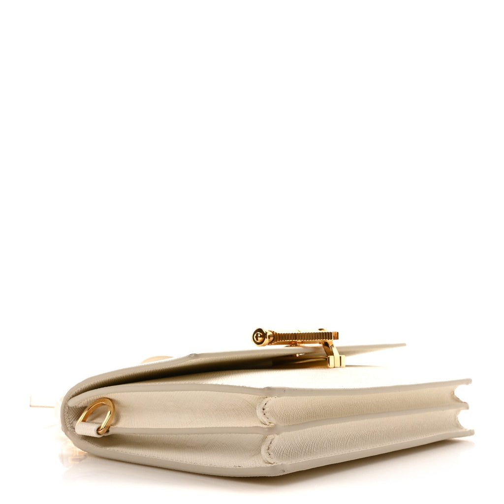 Saffiano Heart Lock Crossbody Bag White