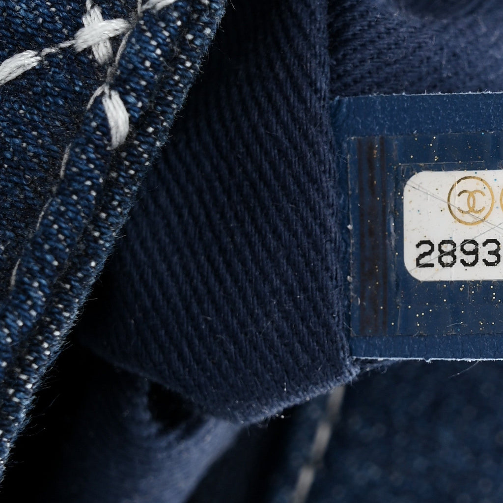 Denim Quilted Medium Denim Trip Single Flap Blue
