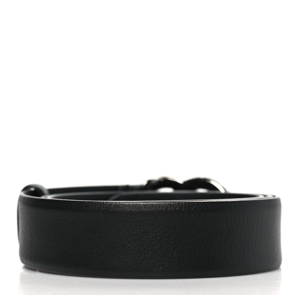Calfskin Pearl Crystal CC Belt 85 34 Black