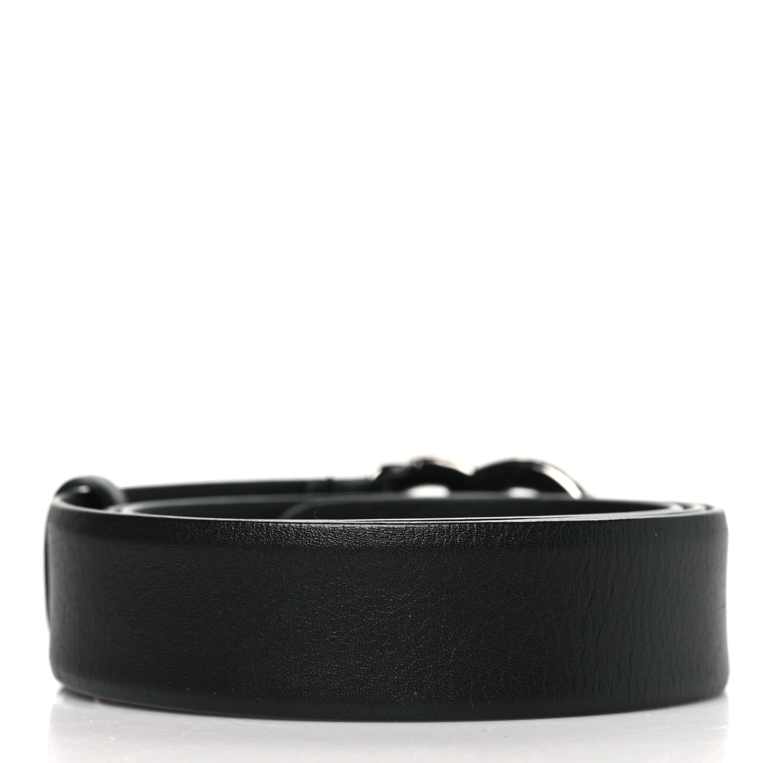 Calfskin Pearl Crystal CC Belt 85 34 Black