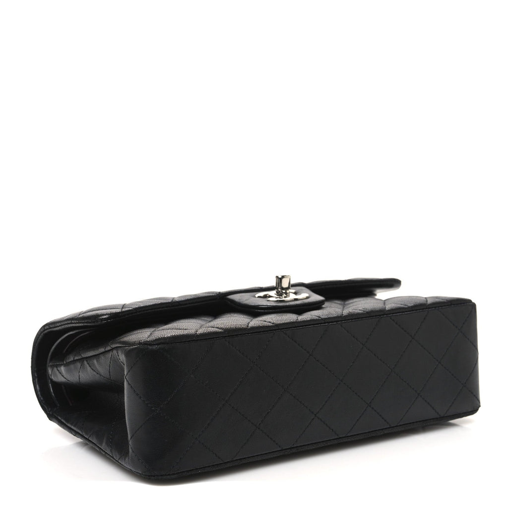 Lambskin Quilted Small Double Flap Black
