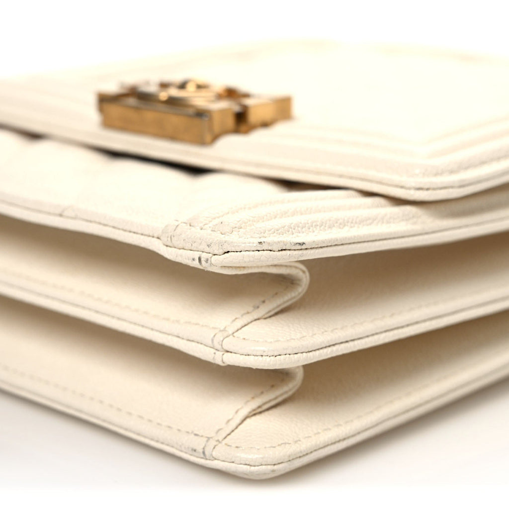 Caviar Quilted North South Boy Flap White