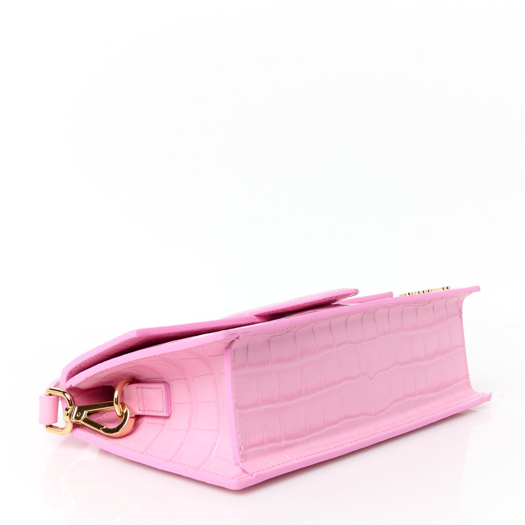 Calfskin Crocodile Embossed Le Grand Bambino Pink