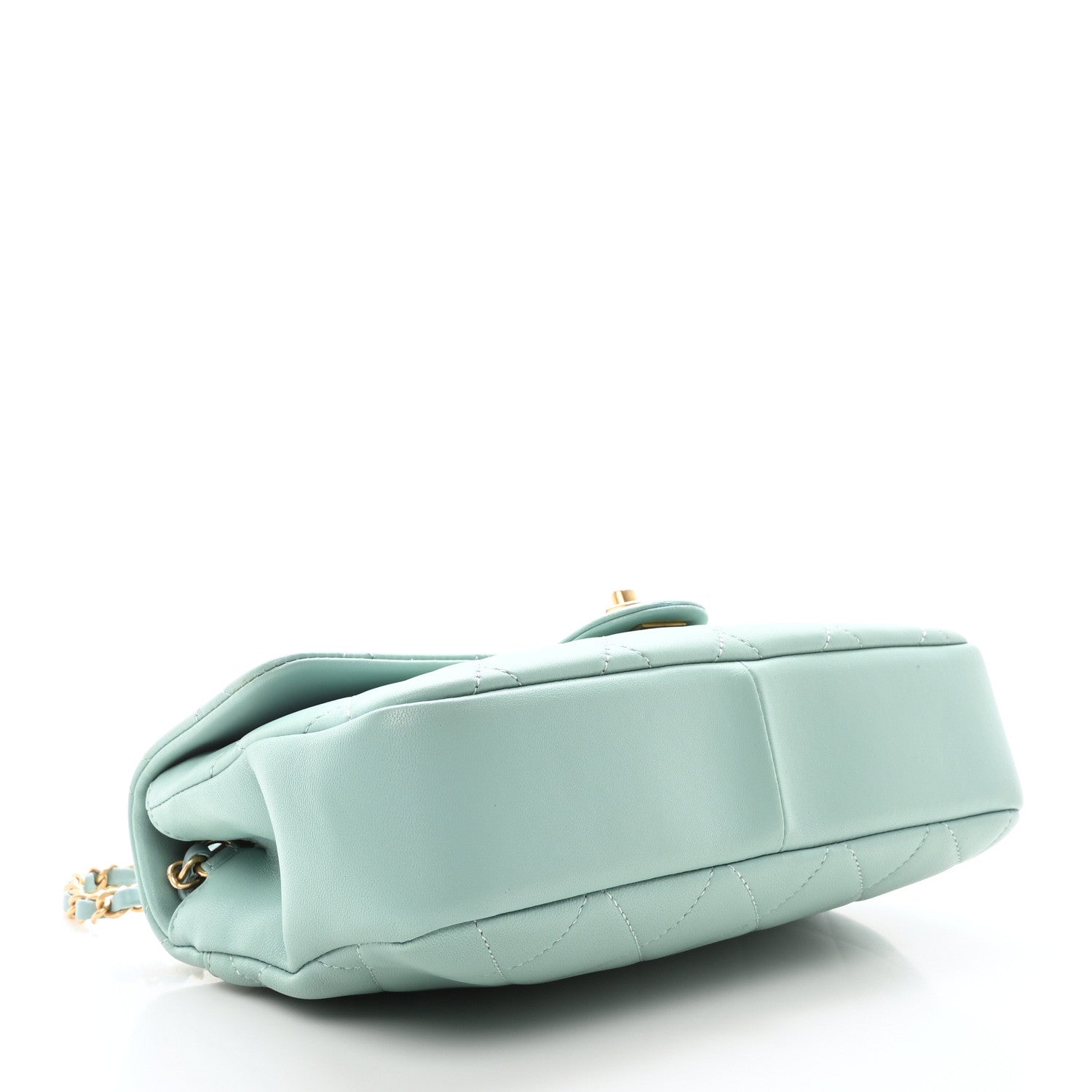 Lambskin Quilted Medium In The Loop Handle Flap Bag Light Blue