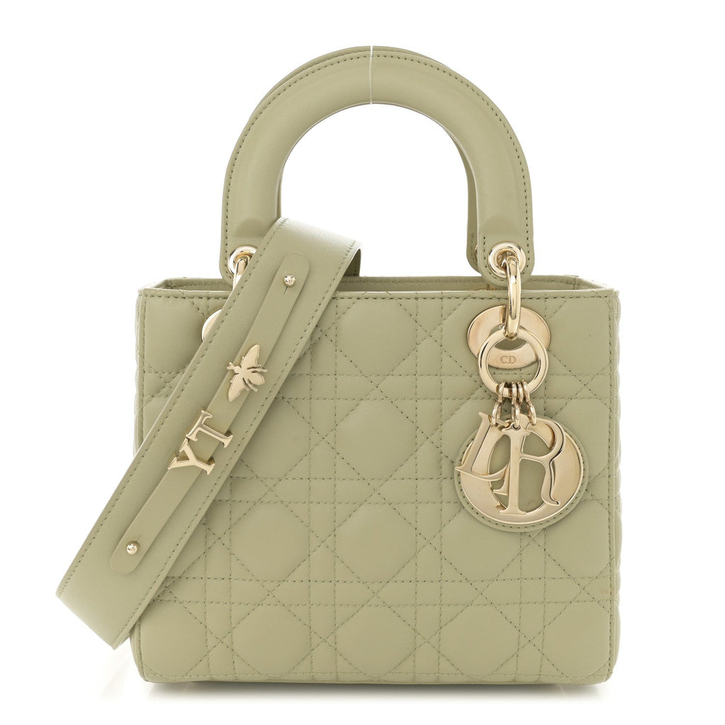 Lambskin Cannage Small My ABCDior Lady Dior Peyote Green