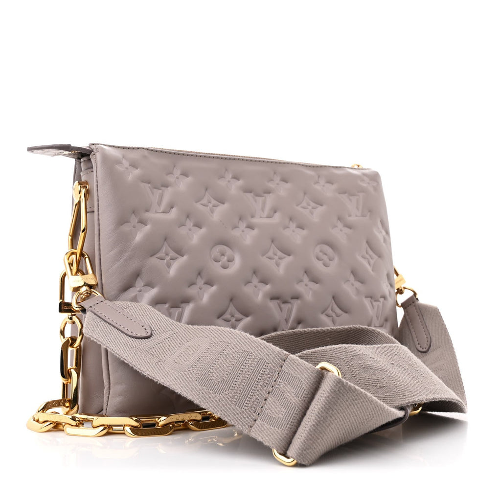 Lambskin Embossed Monogram Coussin PM Gris
