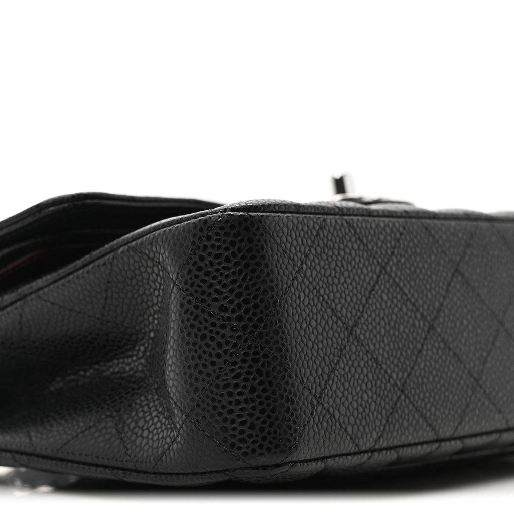 Caviar Quilted Small Double Flap Black