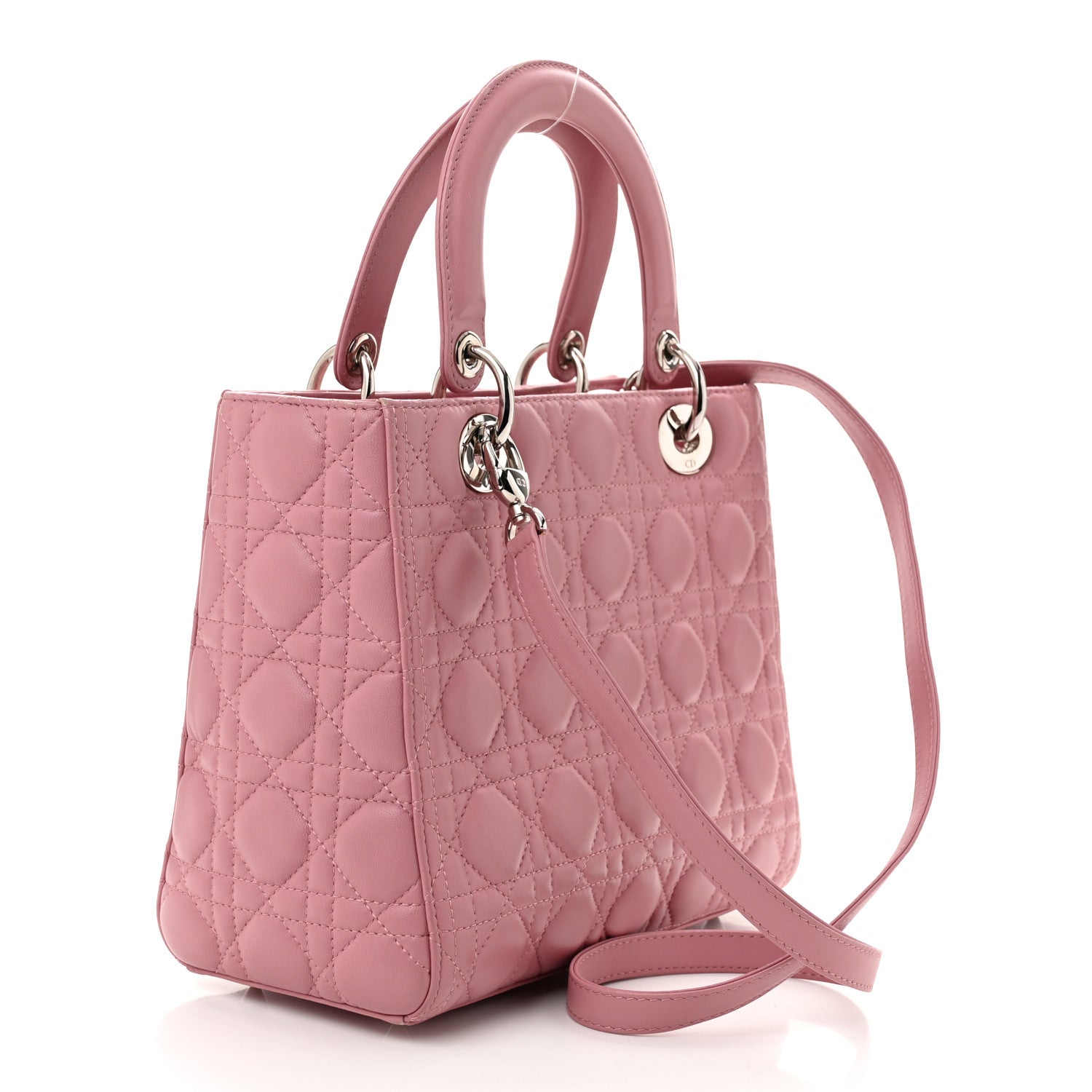 Lambskin Cannage Medium Lady Dior Pink