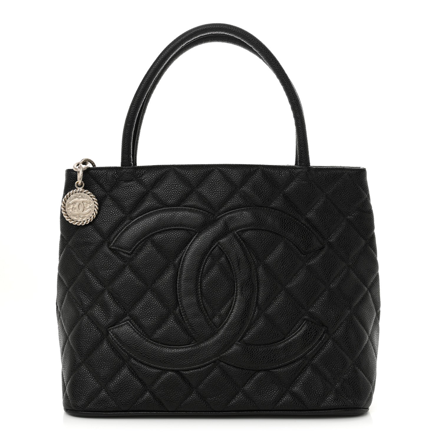 Caviar Quilted Medallion Tote Black