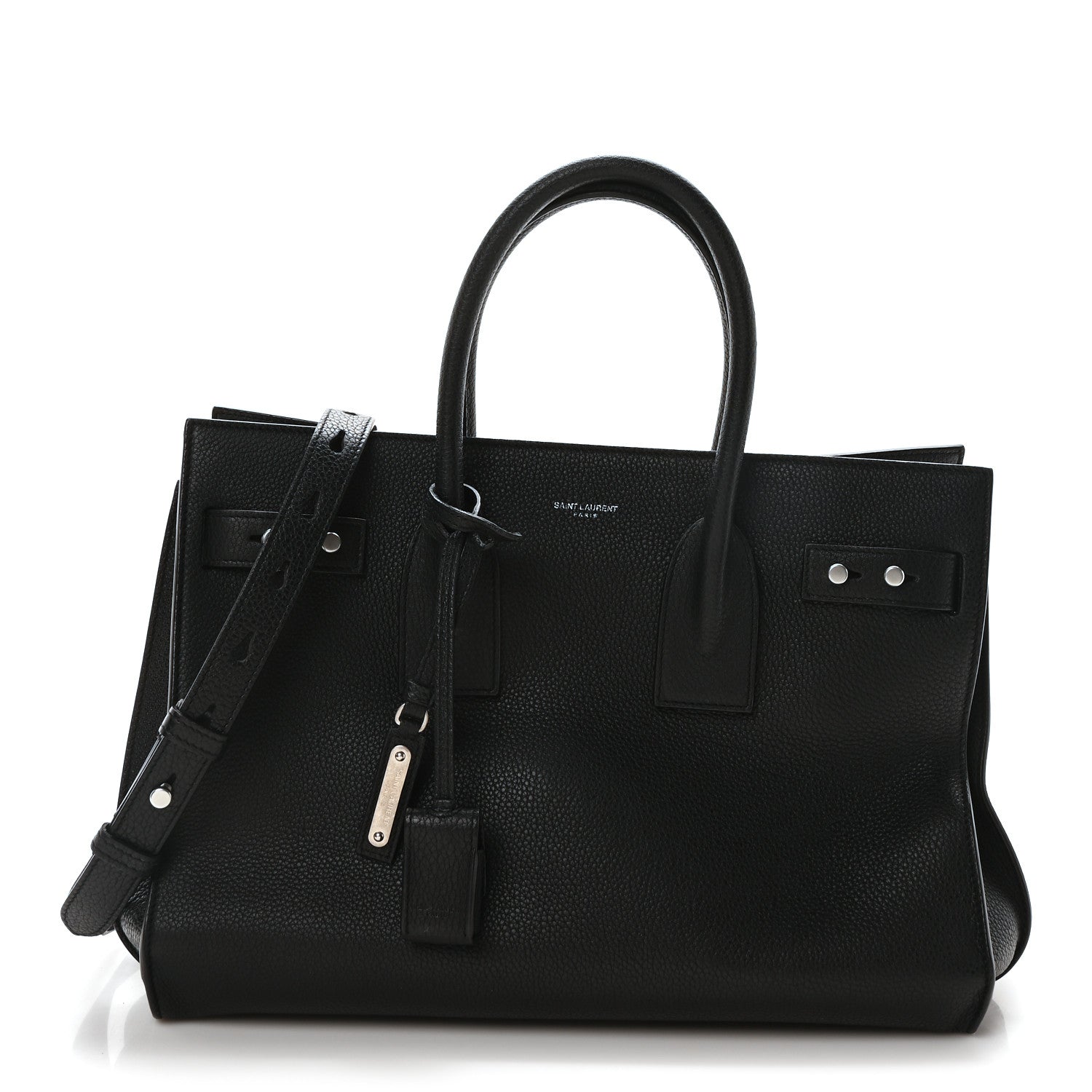 Grained Calfskin Small Supple Sac De Jour  Black