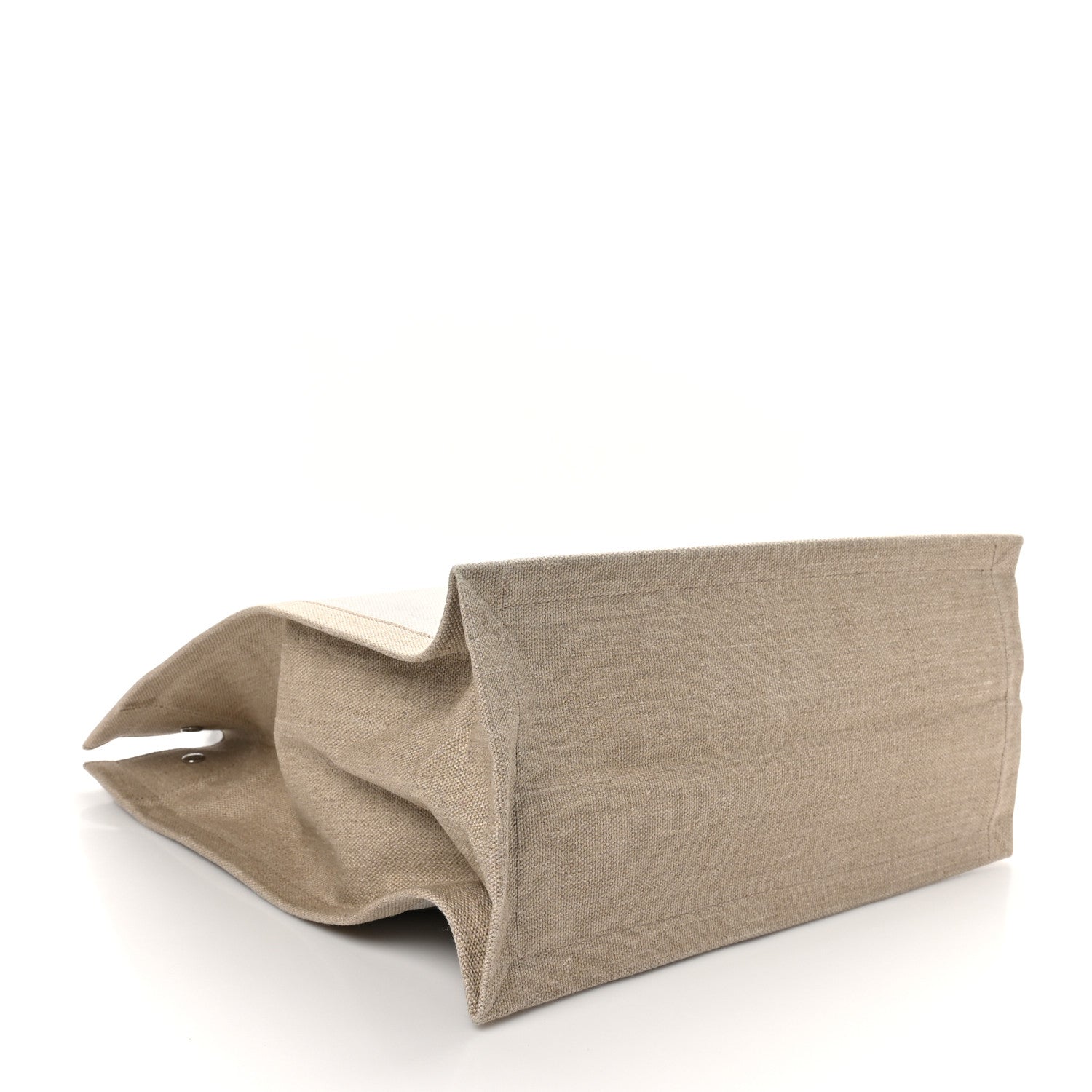 Linen Calfskin Rive Gauche North South Tote Optic White