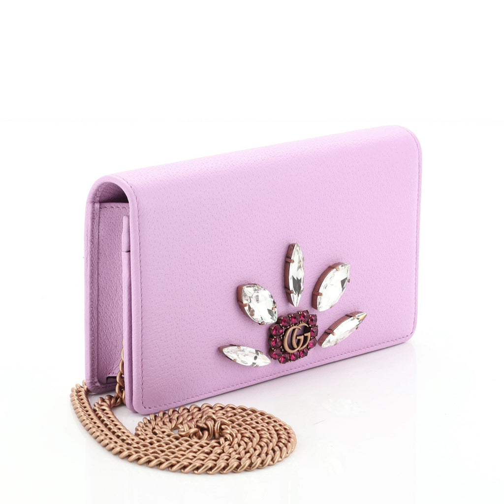 GG Marmont Chain Wallet Embellished Leather Mini