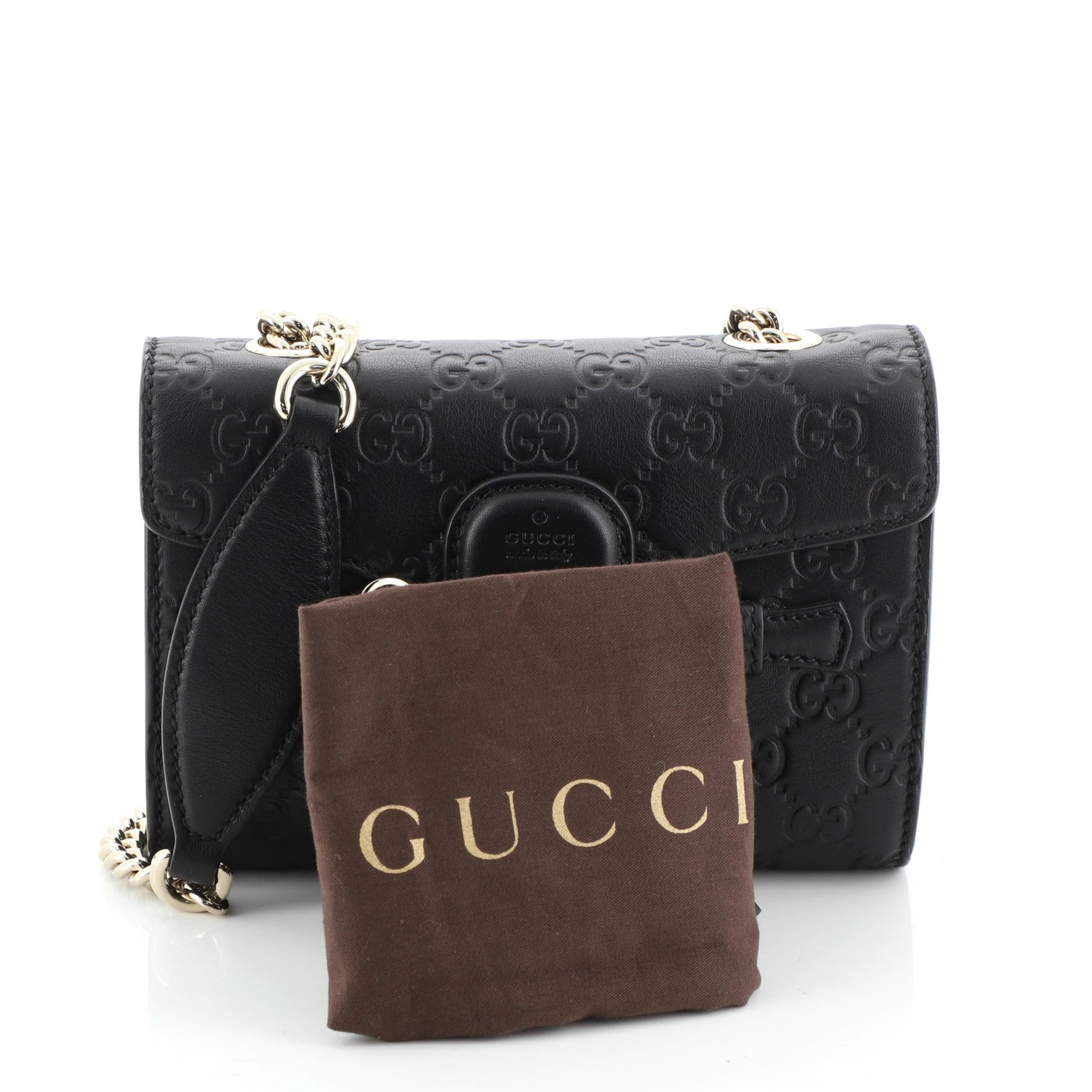 Emily Chain Flap Bag Guccissima Leather Mini