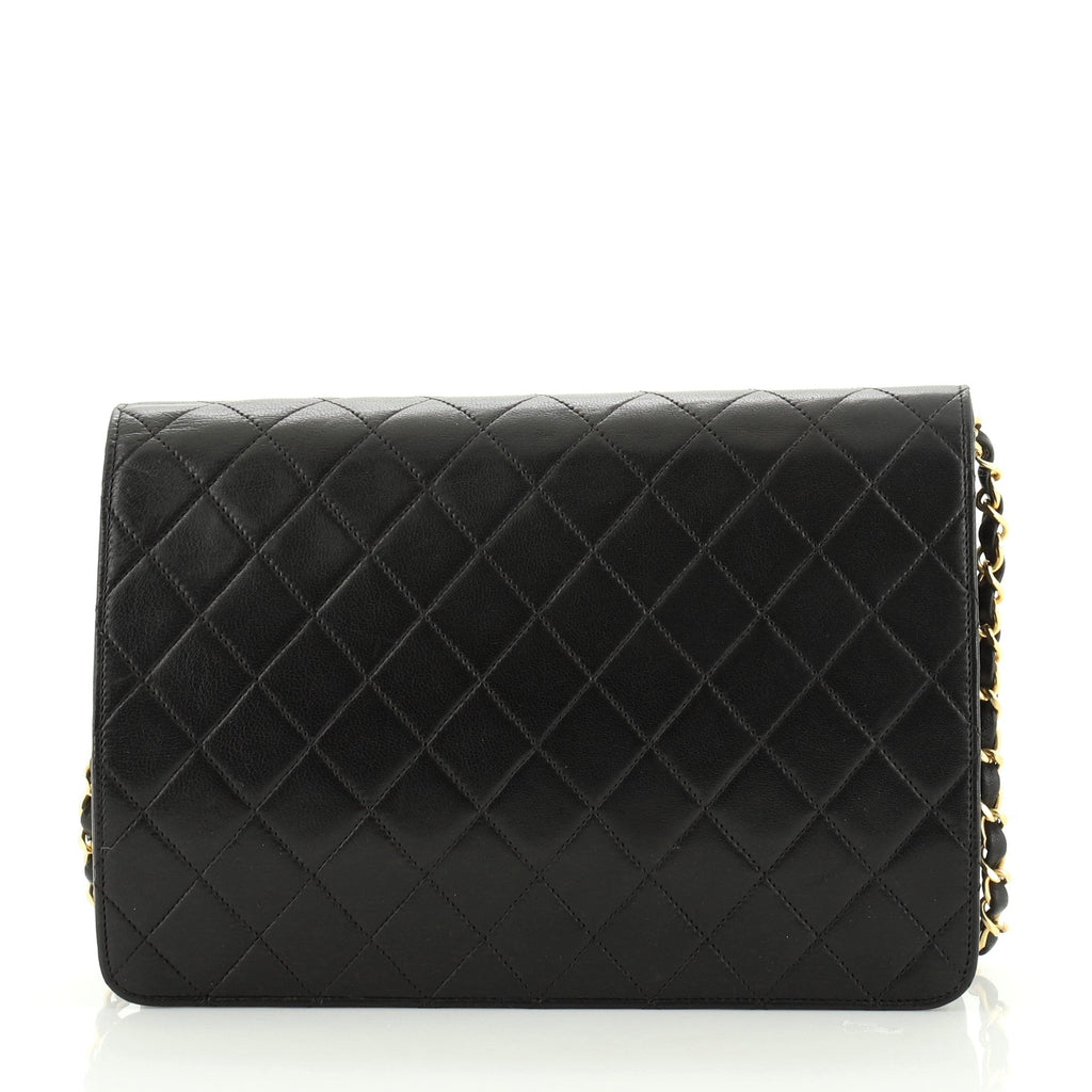 Vintage Clutch with Chain Quilted Leather Medium